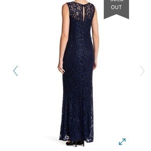 Marina sleeveless illusion yoke lace gown Clearance